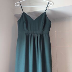 Elegant Green Spaghetti Strap Dress